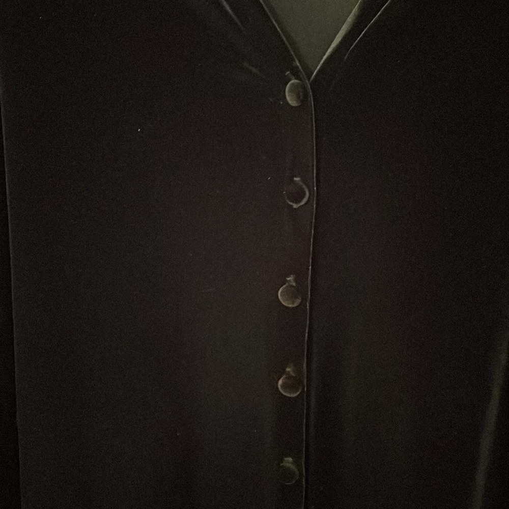 Black velveteen Francine B size medium evening lightweight jacket - Picture 6 of 8